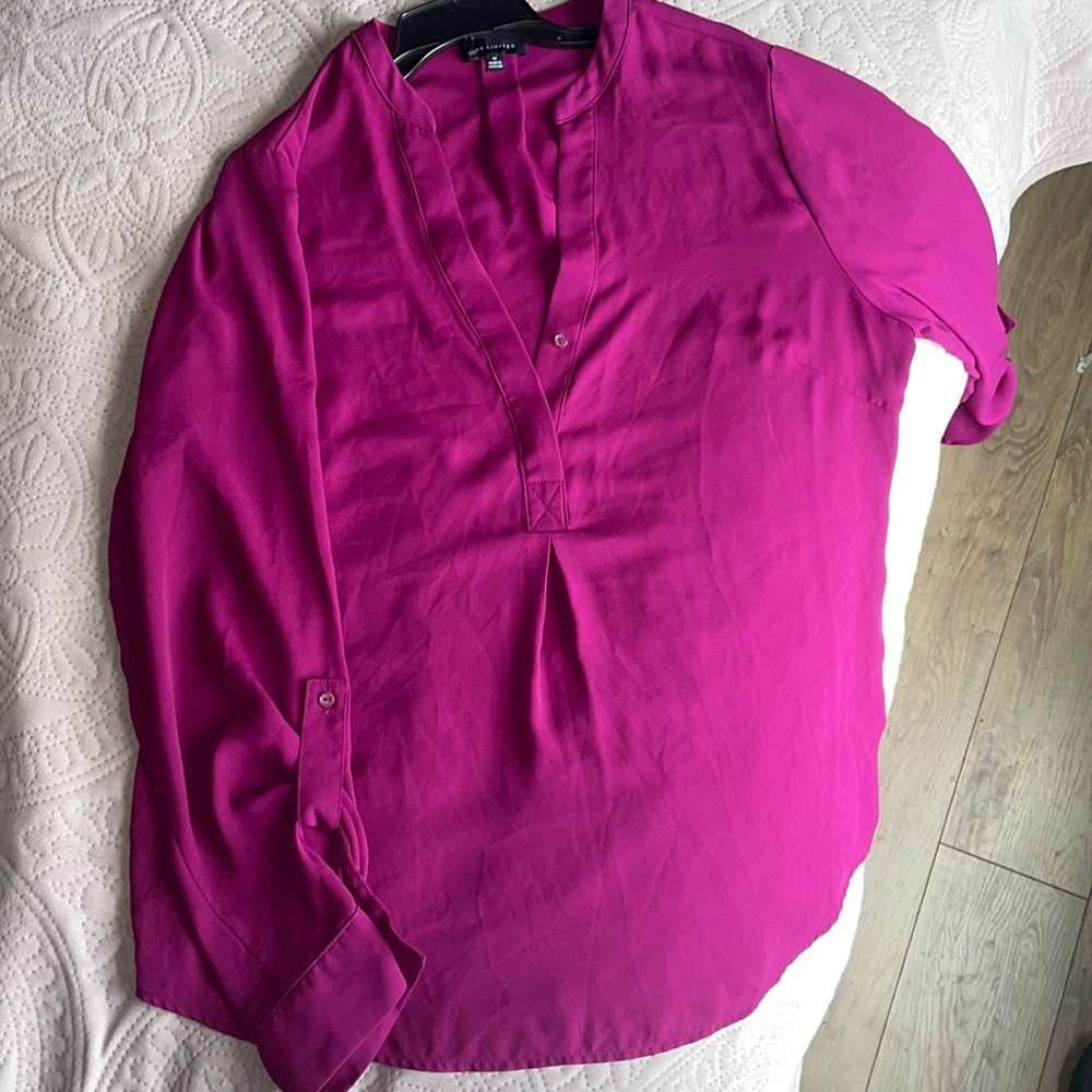 The Limited Purple Long Sleeve Blouse Size M